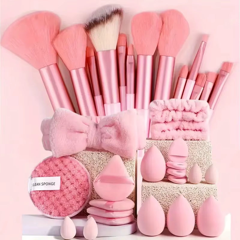 33-Pc Professional Makeup Brush Set – Soft, Beginner-Friendly